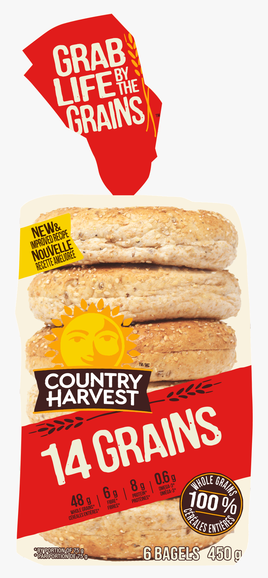 14 Grains Bagel Image - Bread, HD Png Download