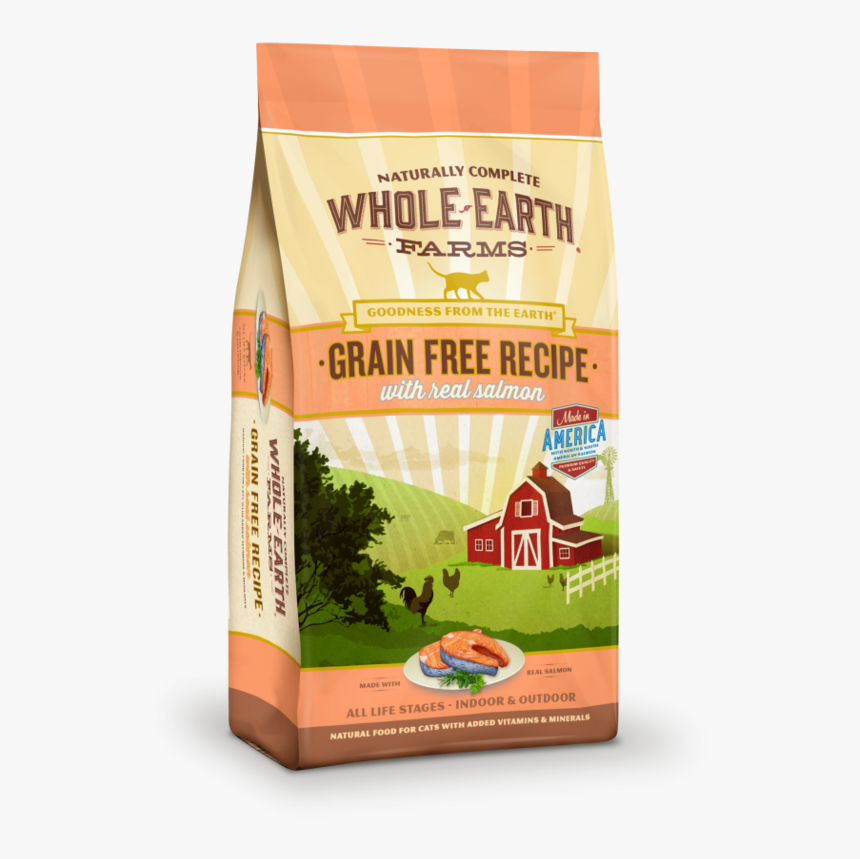 Whole Earth Farms Grain Free Real Salmon Recipe Dry - Whole Earth Farms Cat Food Salmon, HD Png Download