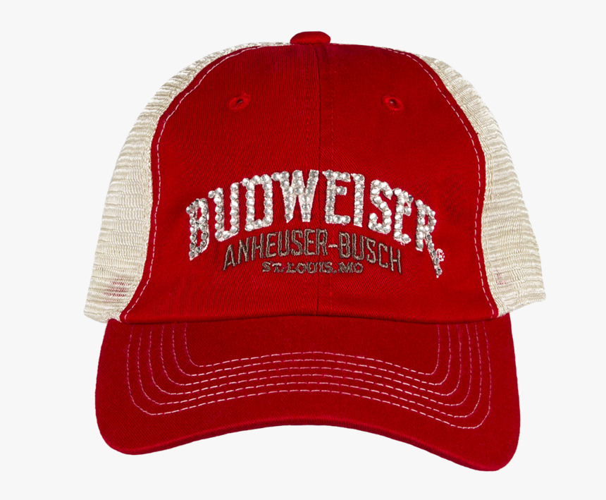 Budweiser Bling Hat- Red Trucker - Baseball Cap, HD Png Download