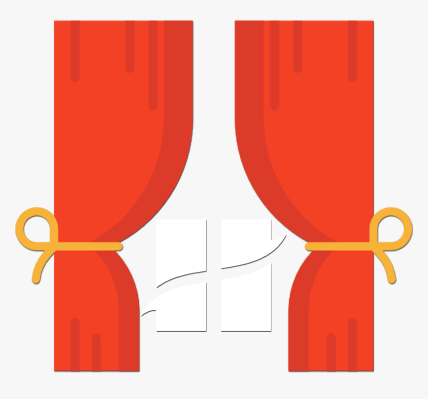 Curtain Clipart Window Blind - Curtain In The Living Room Clip Art, HD Png Download