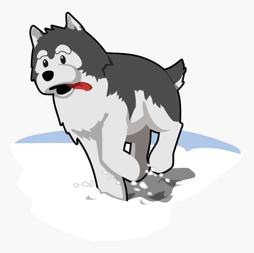 Free Vector Husky Running In Snow - Dogs In Snow Clipart, HD Png Download