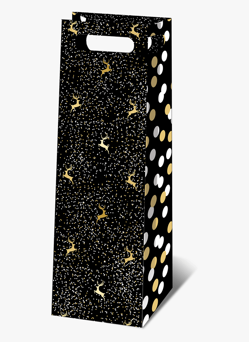 Black White Confetti Deer Wine Bag - Polka Dot, HD Png Download