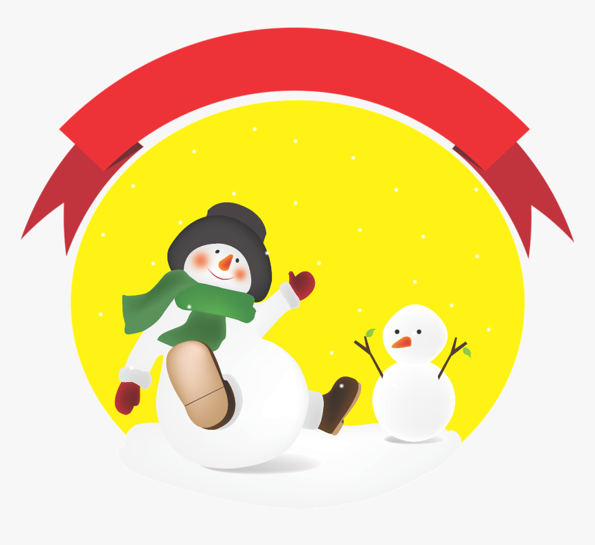 Snow Winter Snowman Free Photo - Cartoon, HD Png Download