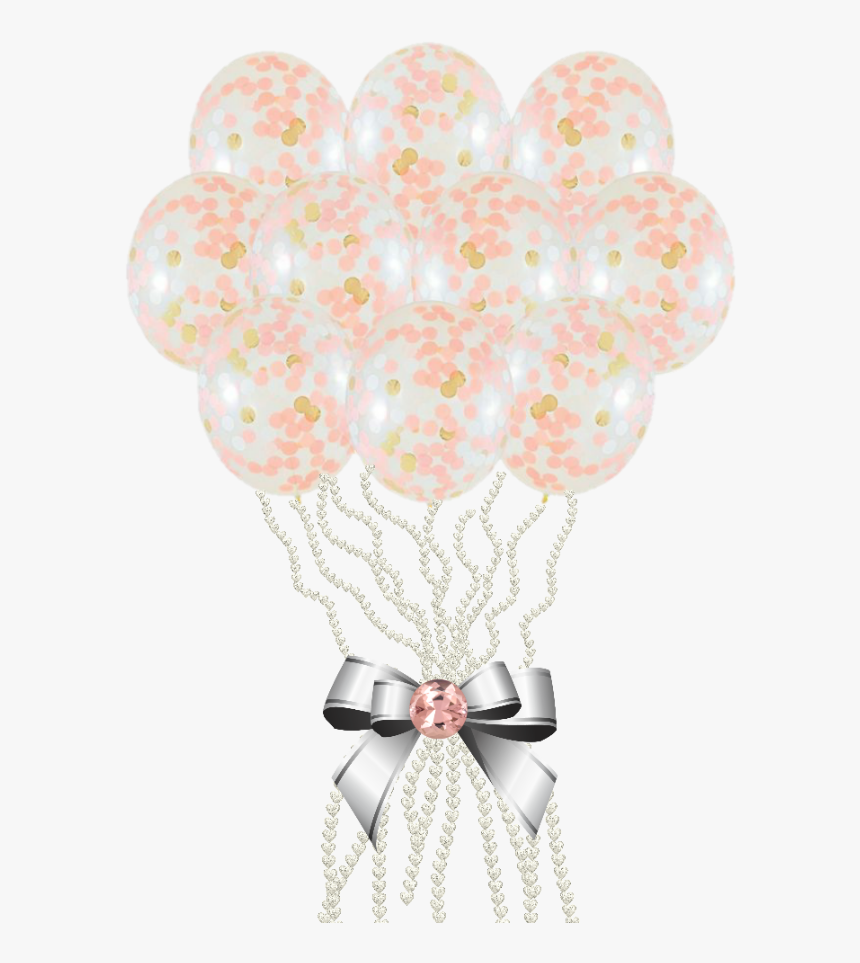 #balloons #balloon #white #rosegold #confetti #pink - Bead, HD Png Download