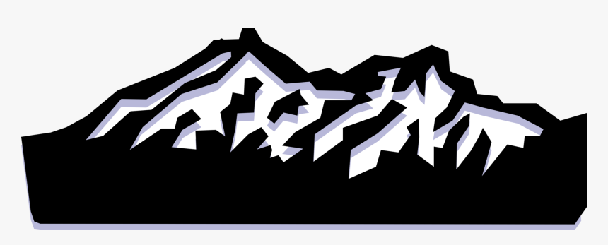 Vector Illustration Of Mountain Range With Snow-capped - Mountain Range Clip Art, HD Png Download