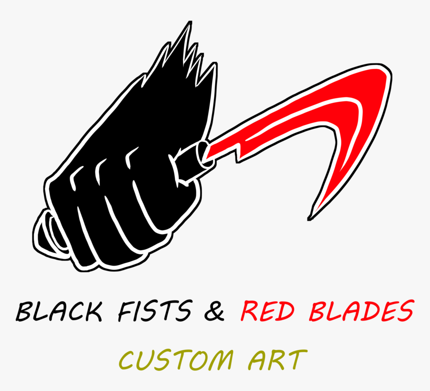 Black Fists Red Blades New Logo April2019 - Graphic Design, HD Png Download