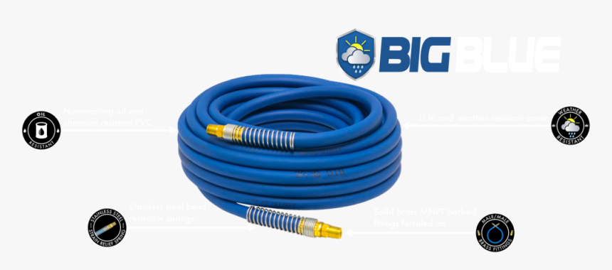 Big Blue Pvc Air Hose - Ethernet Cable, HD Png Download
