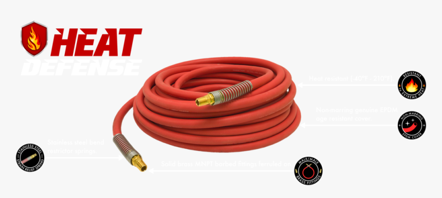 Heat Defense Rubber Air Hose - Wire, HD Png Download
