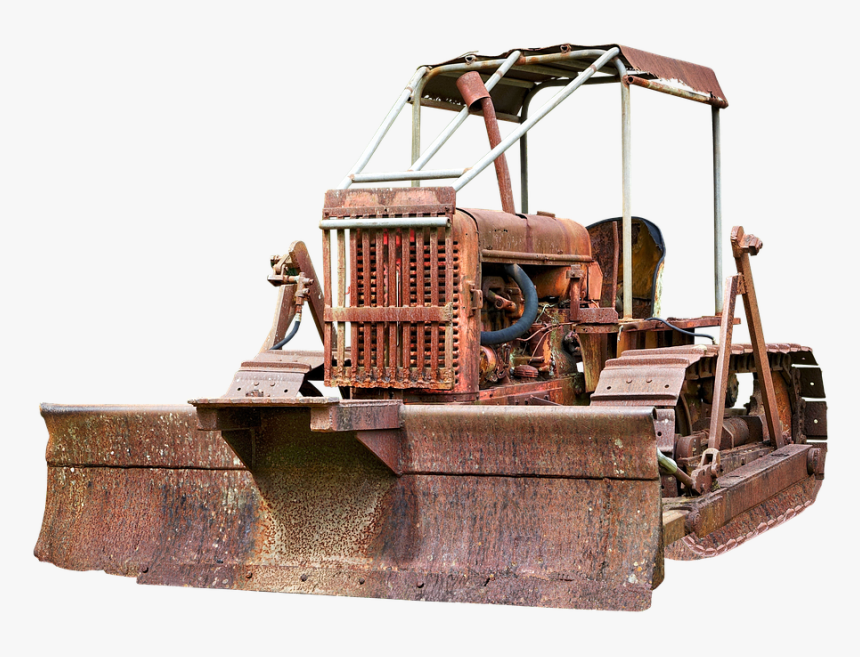 Caterpillar, Chains, Bulldozer, Old, Weathered, Rusty - Old Machine Png, Transparent Png