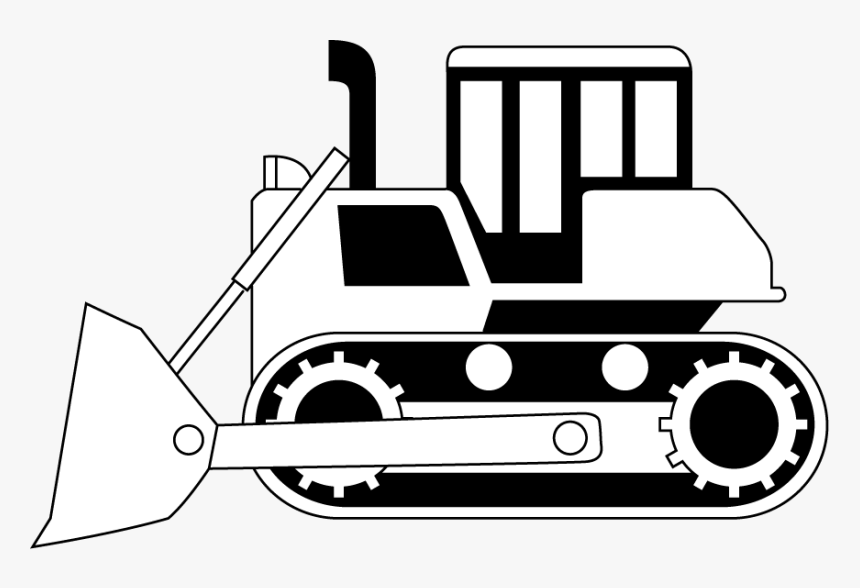 Bulldozer Heavy Machinery Architectural Engineering - Bulldozer Black And White, HD Png Download