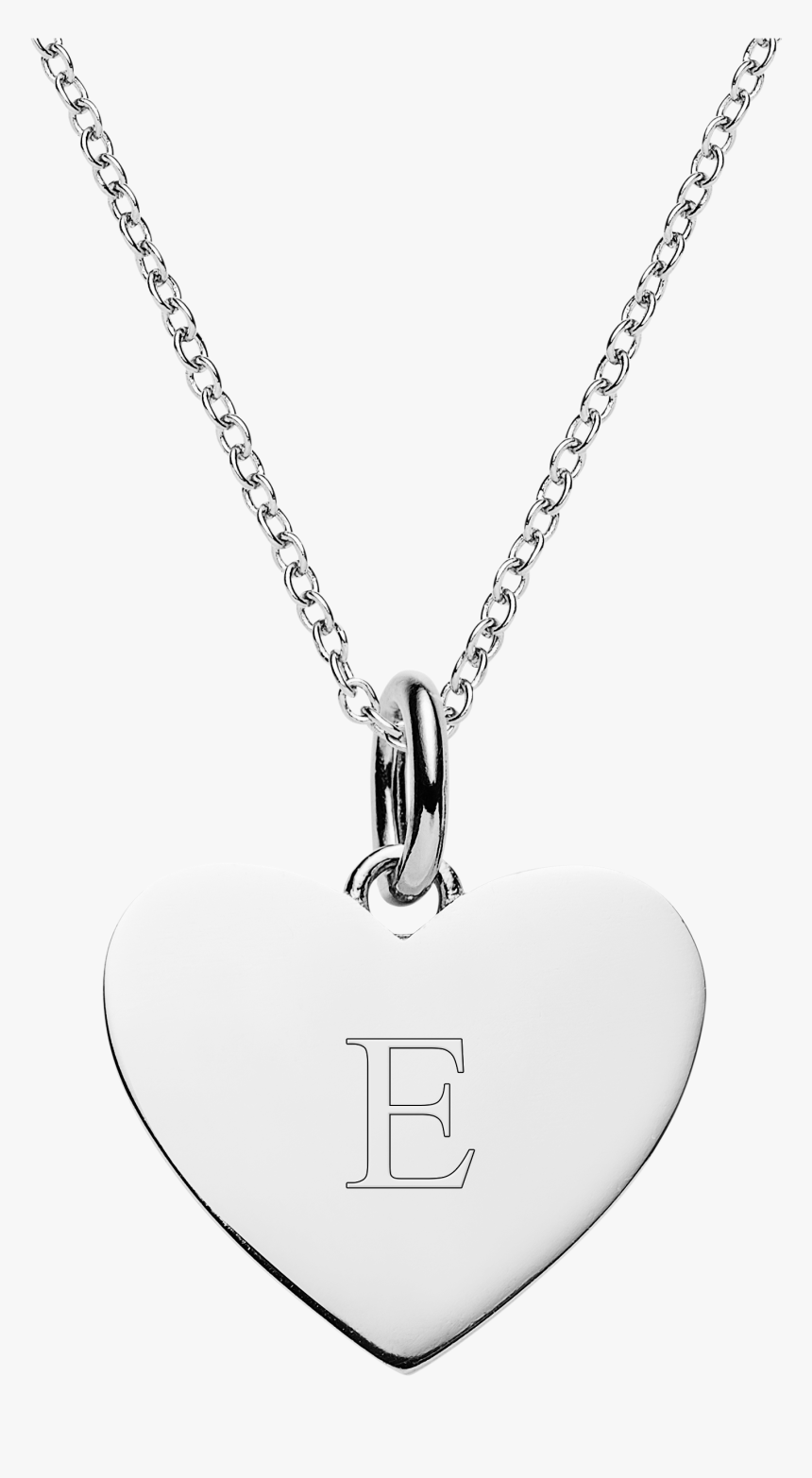 Engraved Sterling Silver Heart Necklace, HD Png Download