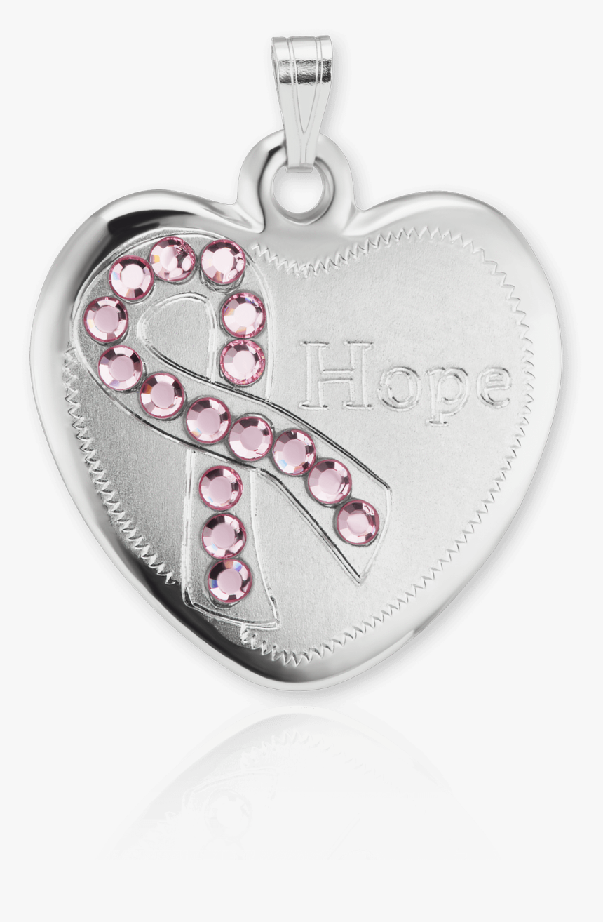 Enameled Sterling Silver Heart Breast Cancer Awareness - Locket, HD Png Download