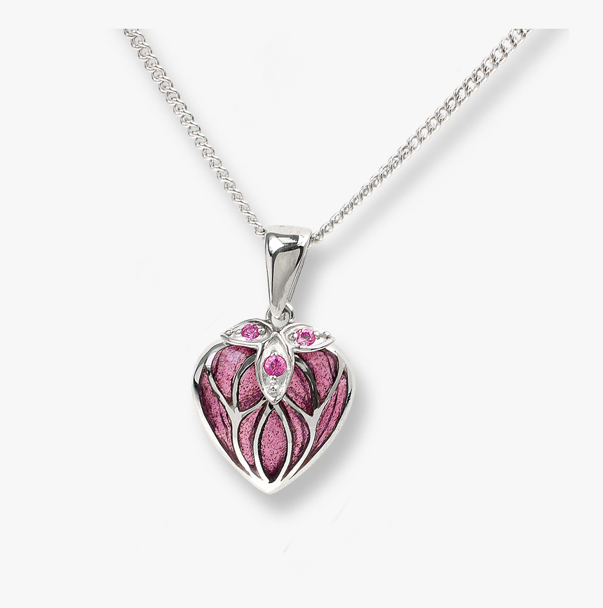 Nicole Barr Designs Sterling Silver Heart Necklace-pink - Pink Heart Necklace Transparent Background, HD Png Download
