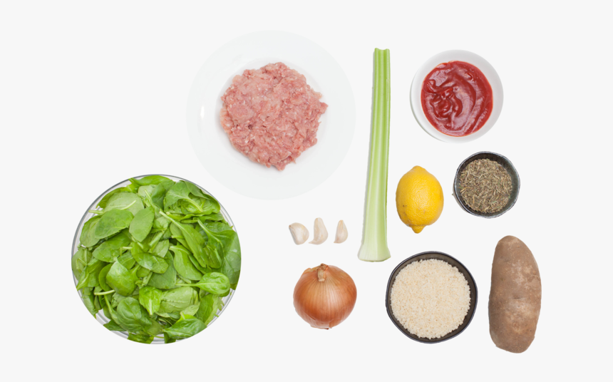 Turkey Meatloaf With Roasted Potatoes And Spinach - Vegetable, HD Png Download