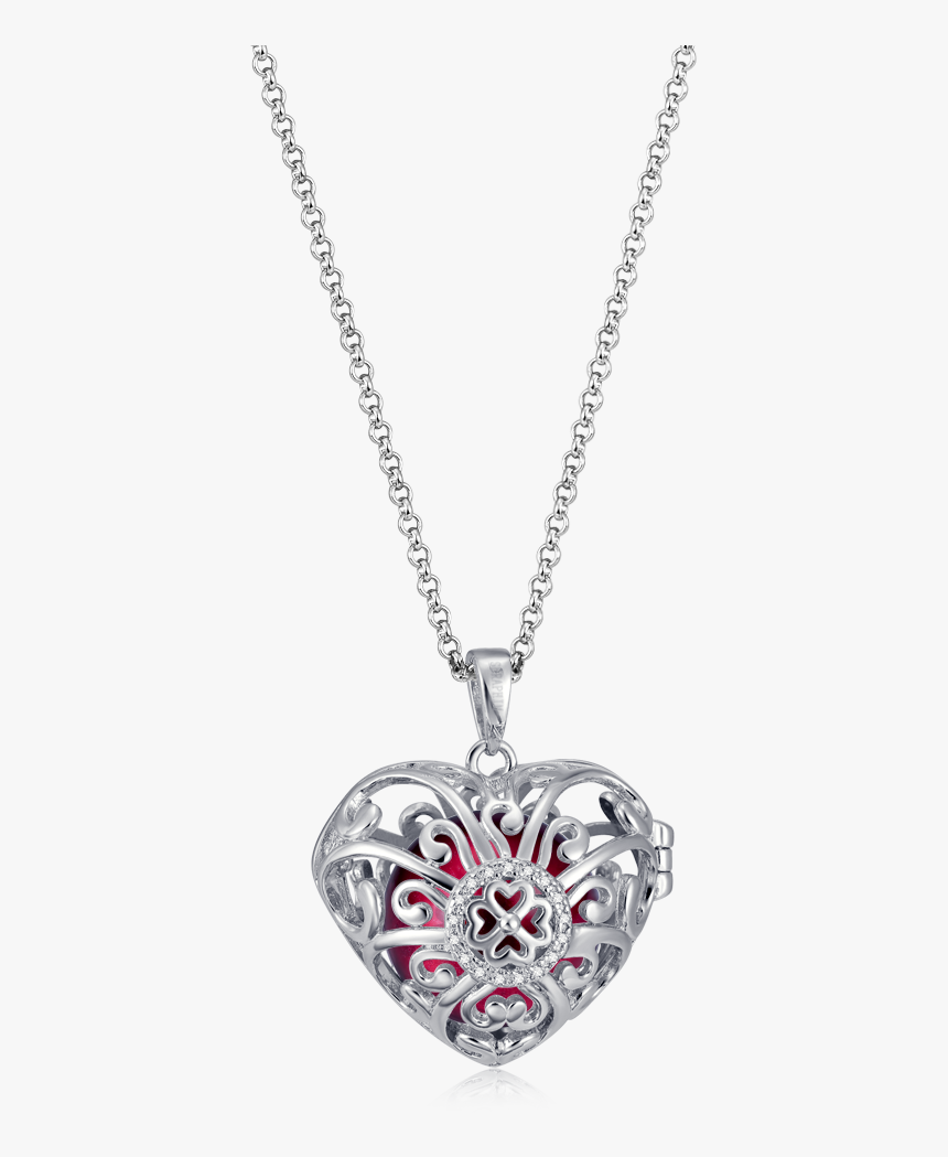 Seraphim Silver Heart Holder With Four Leaf Clover, - Tiffany And Co O Necklace, HD Png Download