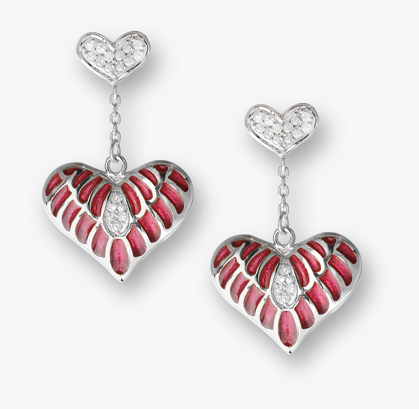 Nicole Barr Designs Sterling Silver Heart Stud Earrings-pink - Earrings, HD Png Download