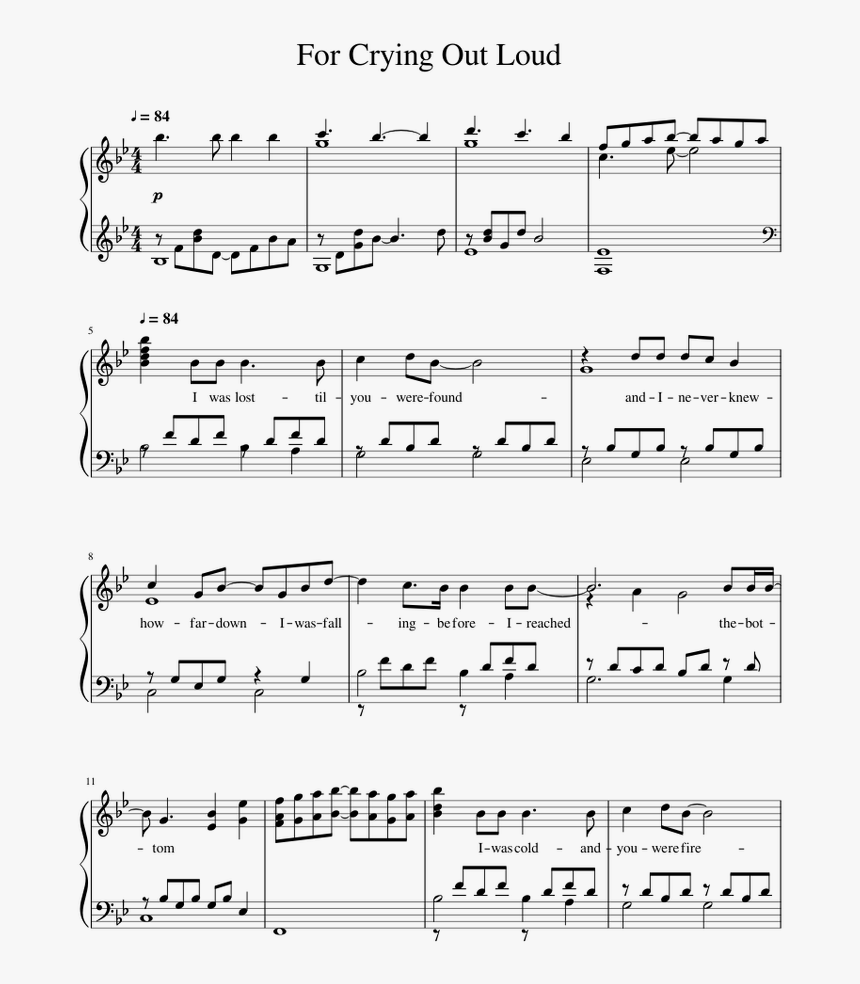 Crying Out Loud Sheet Music, HD Png Download