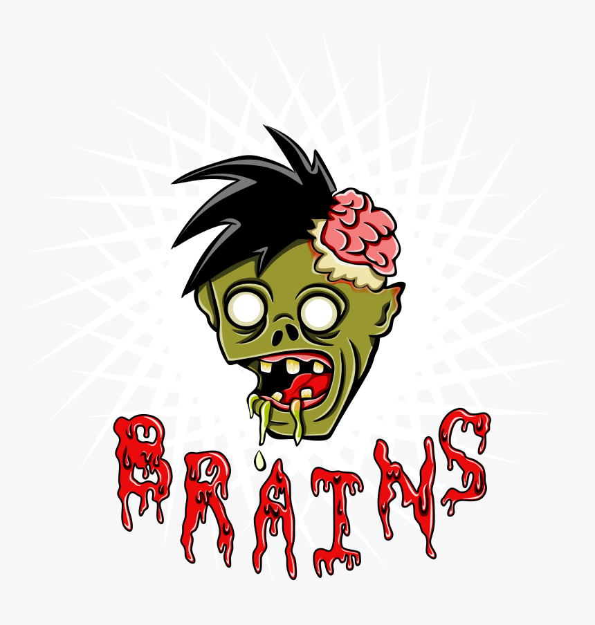 Zombie Head Design - Cartoon, HD Png Download