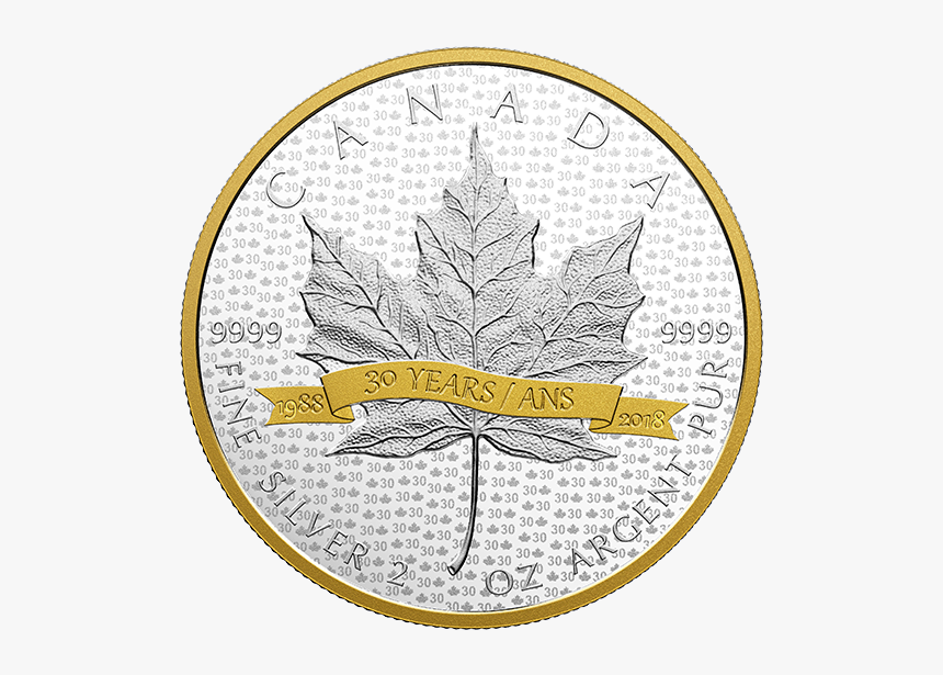 *silver Maple Leaf Tribute To 30 Years - Maple Leaf 2018 Silber, HD Png Download