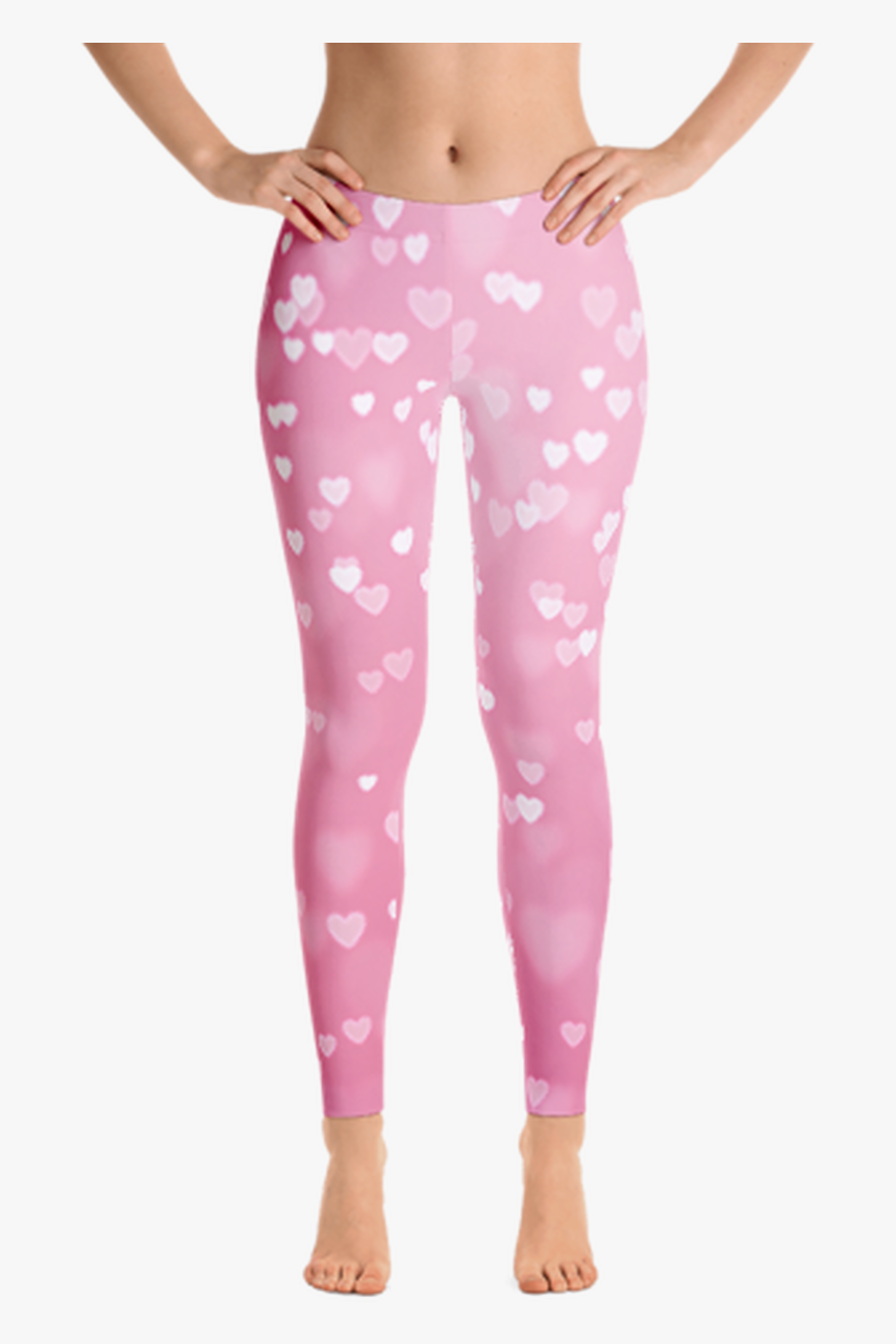 Clothing Pink Heart Leggings Women - Capri Pants, HD Png Download