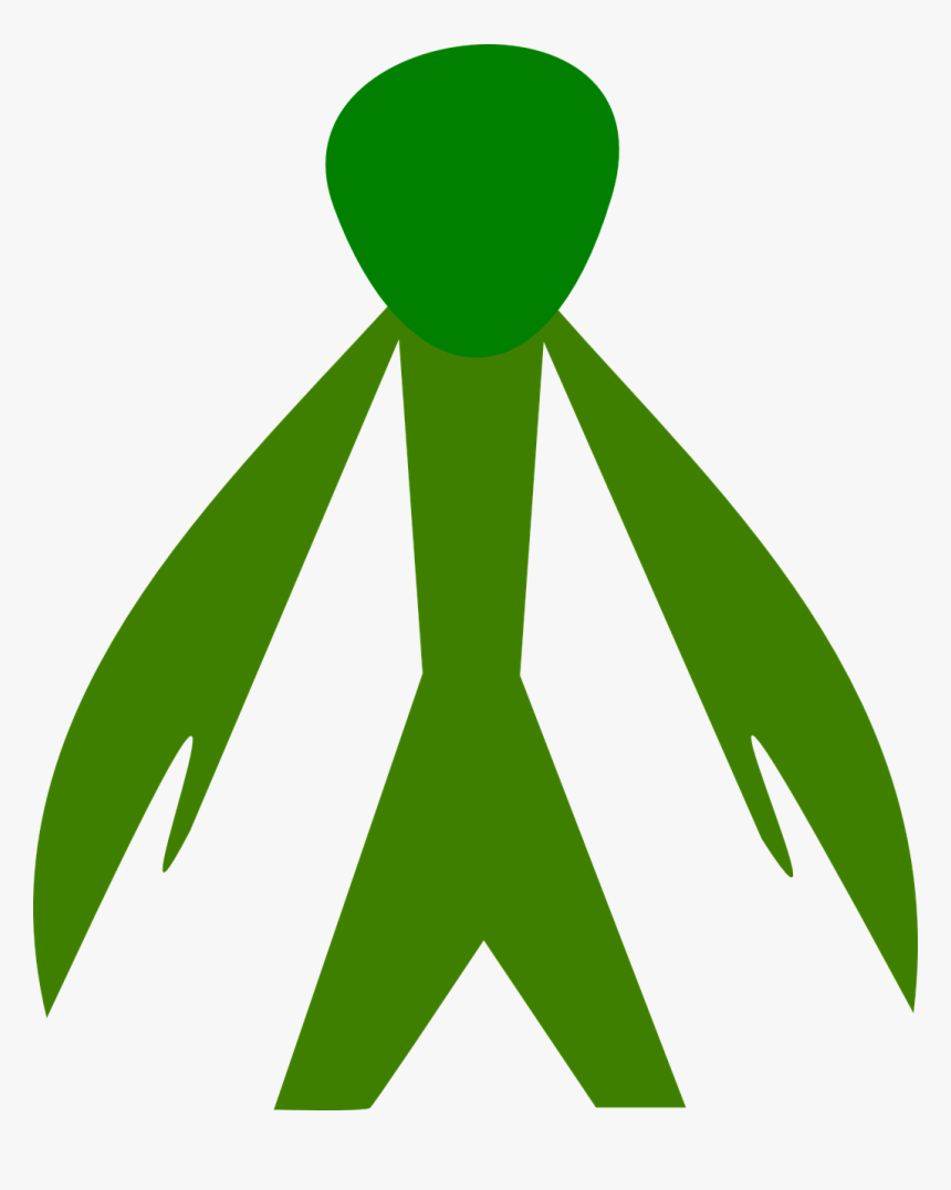 Green Alien Long Arms Silhouette Png Image, Transparent Png