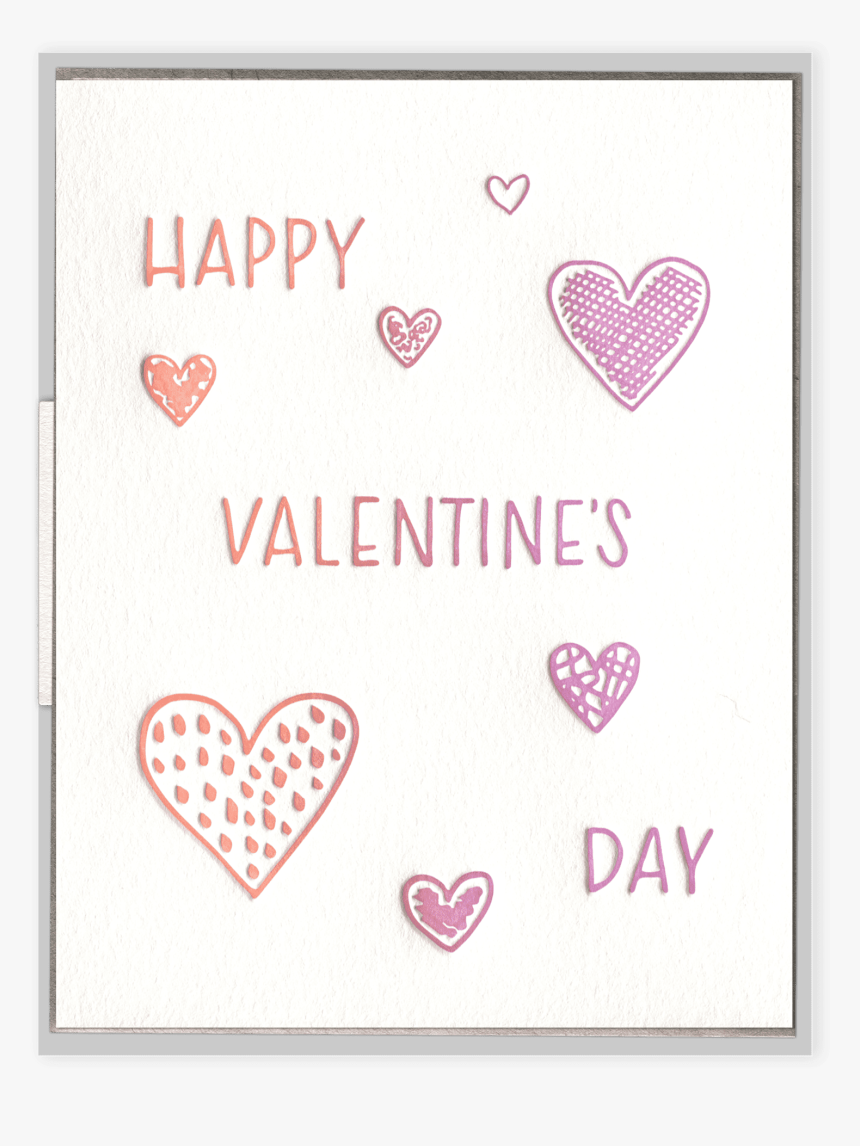 Valentine S Day Hearts Letterpress Greeting Card - Heart, HD Png Download