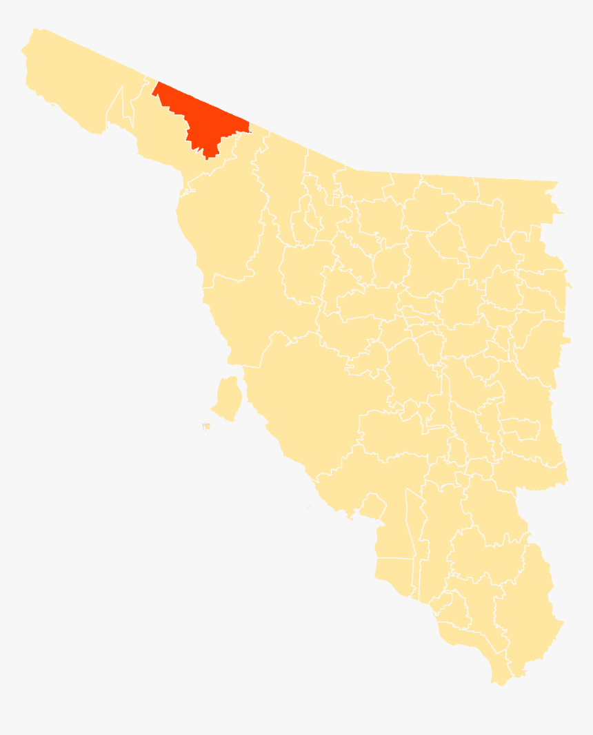 Mapa Municipios Sonora General Plutarco Elías Calles - San Luis Rio Colorado Mapa, HD Png Download