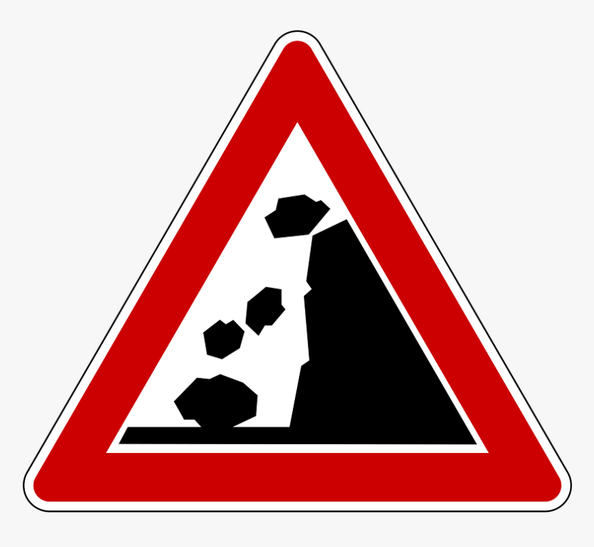 Falling Rocks Warning Road Sign Haben Sie Bei Dieser Verkehrszeichenkombination Zu, HD Png