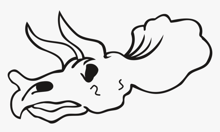 Skull, Skeleton, Bone, Dinosaur, Triceratops, Collar - Esqueletos De Dinosaurios Para Dibujar, HD Png Download