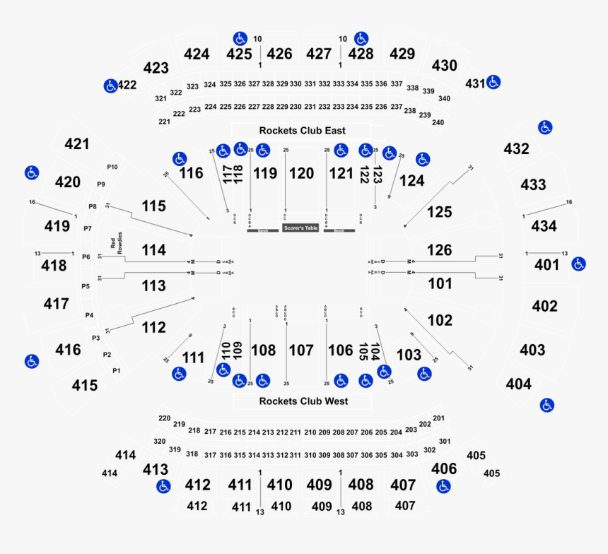 Section 424 Toyota Center Row 1, HD Png Download