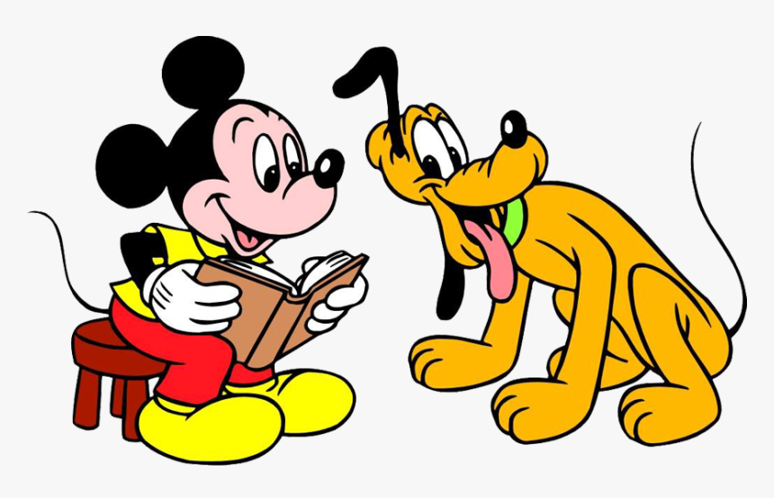 Mickey & Pluto Clipart - Mickey Reading Clipart, HD Png Download