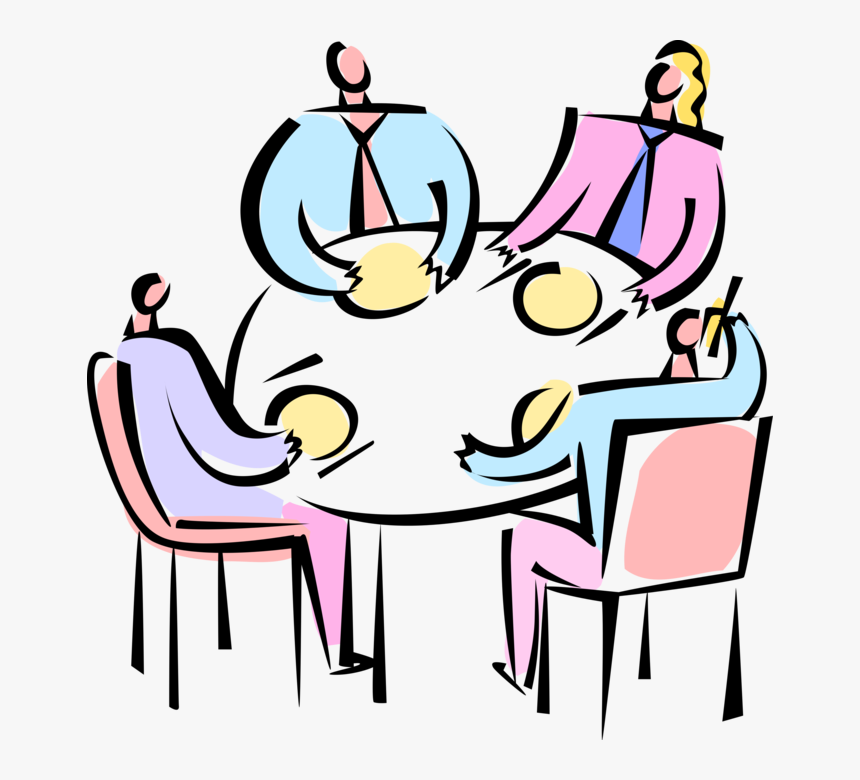 Vector Illustration Of Business Meeting And Discussion, HD Png Download