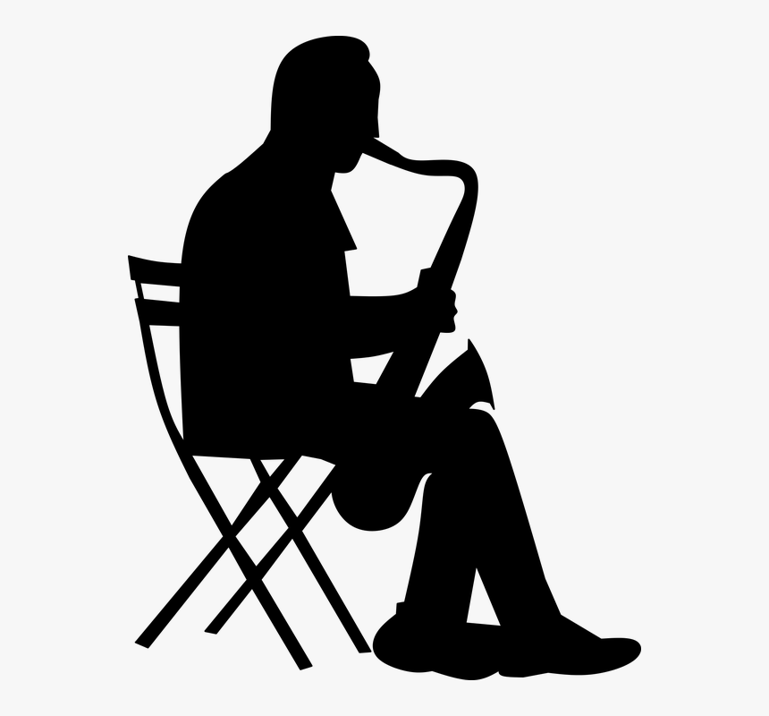 Silhouette, Saxophonist, Man, Jazz, Saxophone, Suit - Silhouette Saxophoniste, HD Png Download