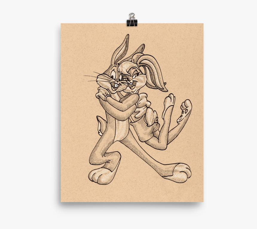 Bugs And Lola Bunny Art Print - Sketch, HD Png Download