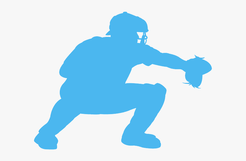 Baseball Player Catcher Silhouette, HD Png Download