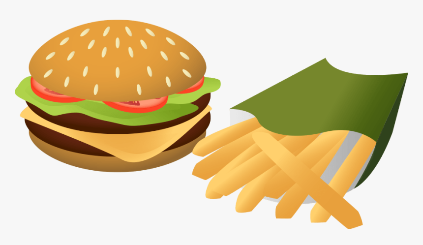 Hamburger Clipart Saturated Fat - Illustration Png Fries, Transparent Png