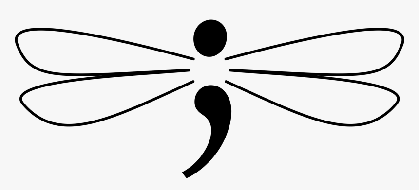 Transparent Simple Dragonfly Clipart - Dragonfly Semicolon Tattoo, HD Png Download