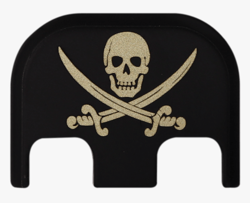 Calico Jack Brass Black Traditional Finish Back Plate - Jolly Roger, HD Png Download