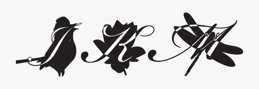 Bird Flower Dragonfly - Calligraphy, HD Png Download