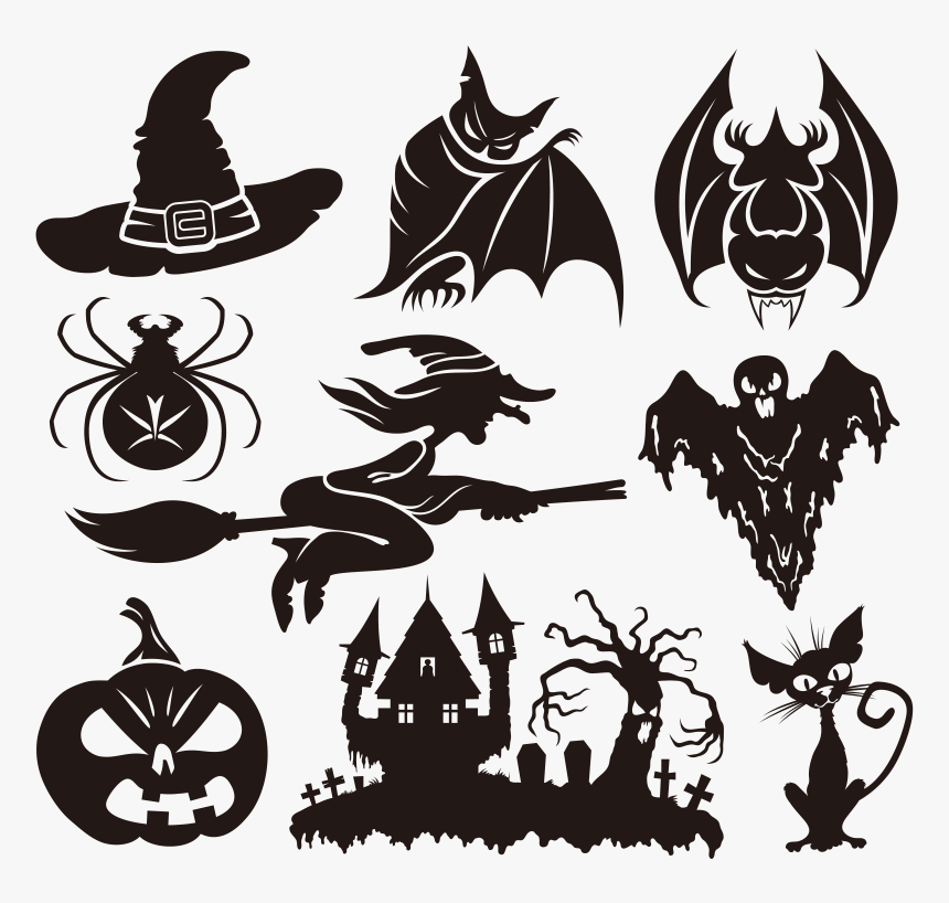Halloween Royalty Free Jack O Lantern Clip Art - Halloween Black And White Stickers, HD Png Download