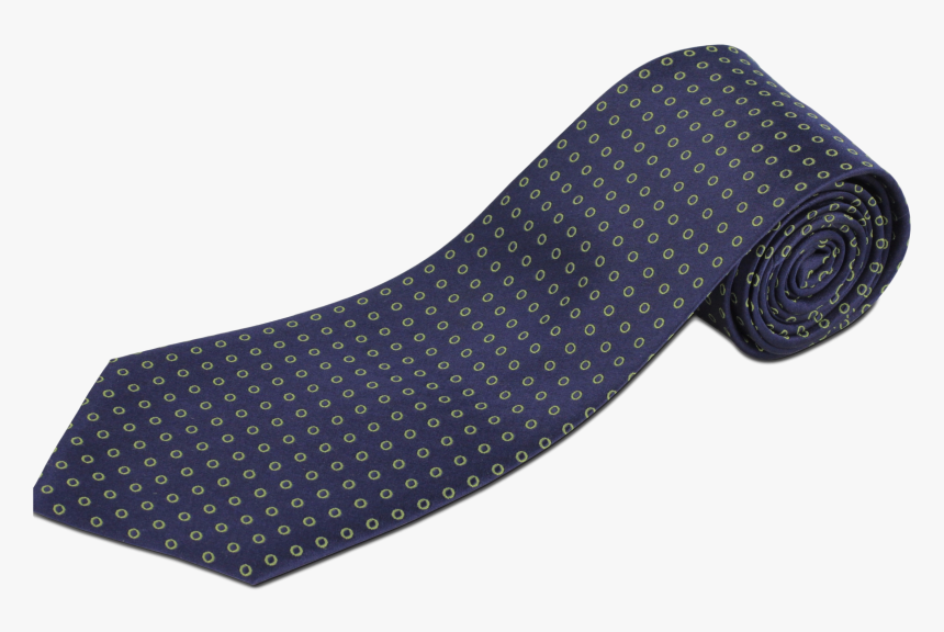 100% Silk Extra Long Navy Tie With Bright Green Circles - Polka Dot, HD Png Download