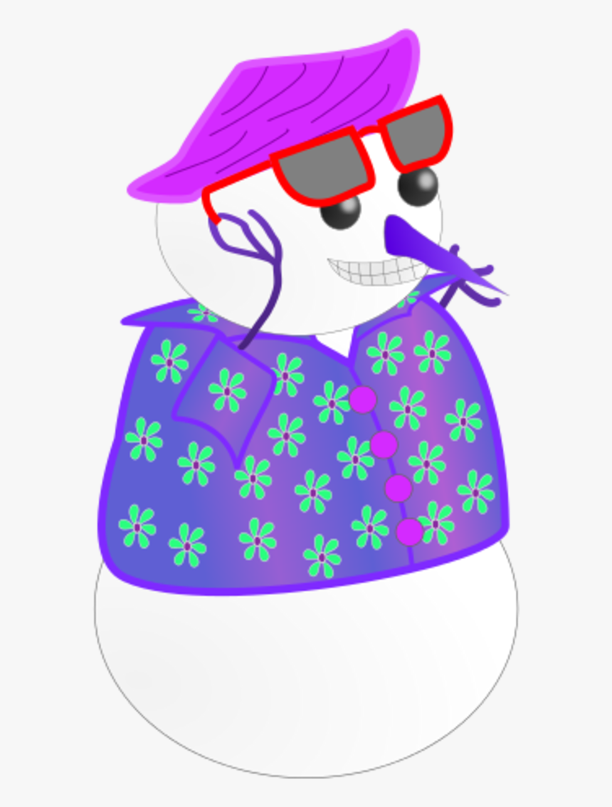 Snow Man Wearing Hawaii - Clip Art, HD Png Download