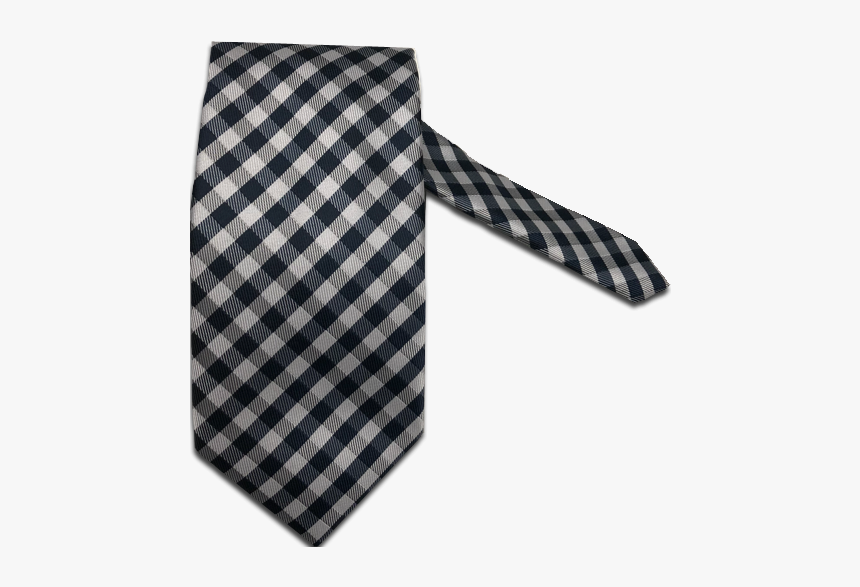 Navy And White Gingham Necktie - Tartan, HD Png Download
