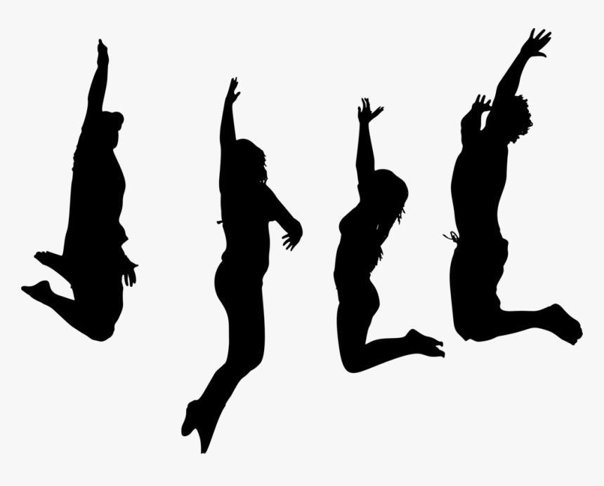 Human Behavior,performing Arts,silhouette - Silhouette Jumping For Joy, HD Png Download
