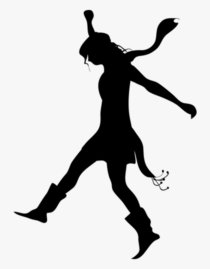 Transparent Png Silhouette People - Silhouette Girl Jumping Png, Png Download