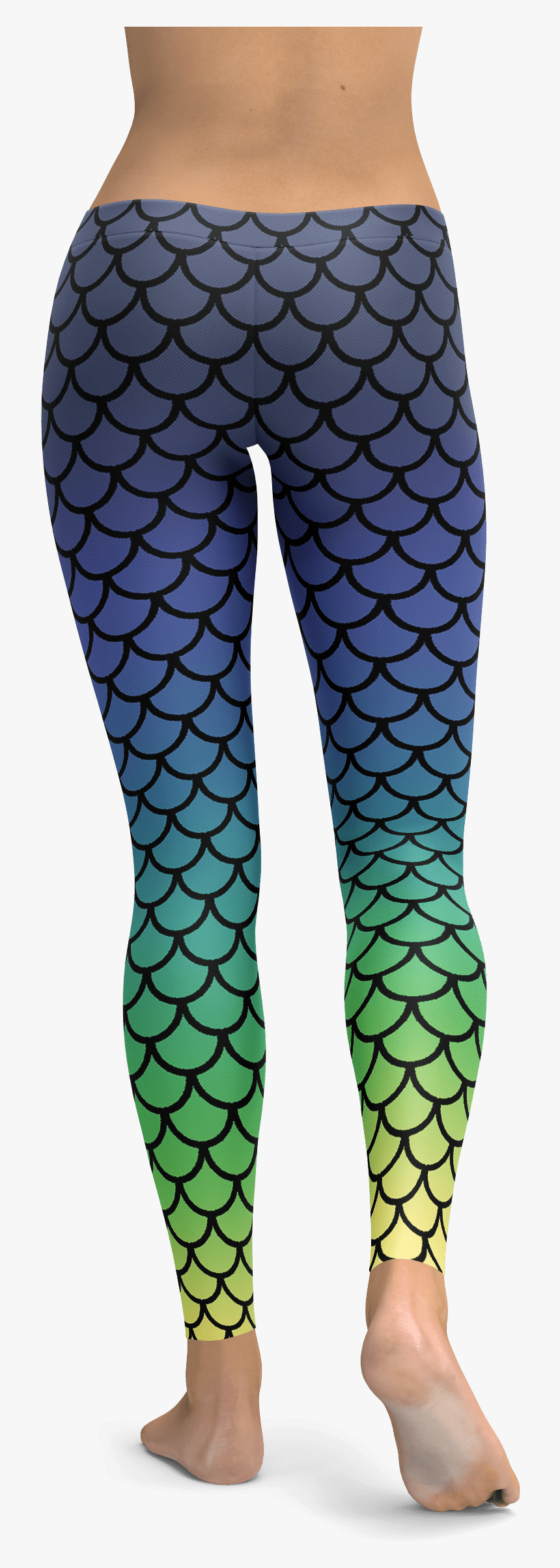 Mermaid Scales Leggings Yoga Pants, Blue Green Yellow - Yoga Mermaid Leggings, HD Png Download