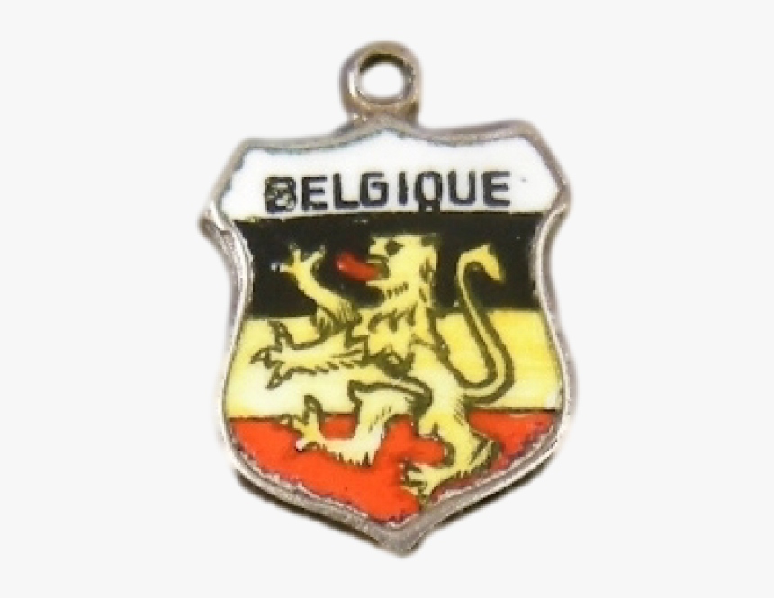 Vintage 800 Silver Enamel Belgique Belgium Travel Souvenir - Emblem, HD Png Download