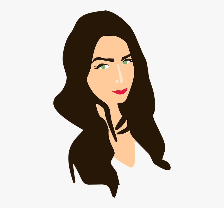 Girl, Woman, Lips, Eye, Green, Skin, Model, Face, Look - Caricatura Mujer Ojos Verdes, HD Png Download
