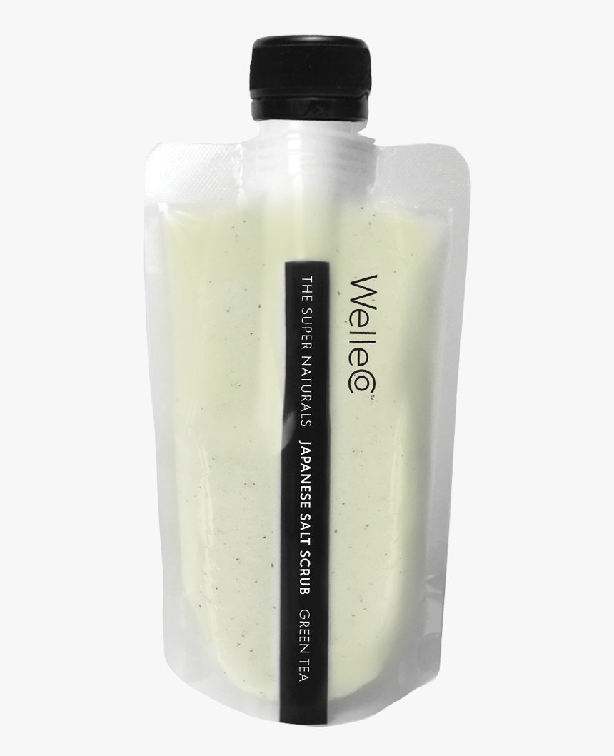 Japanese Green Tea Sea Salt Scrub In Clear Packaging - Plastic Bottle, HD Png Download