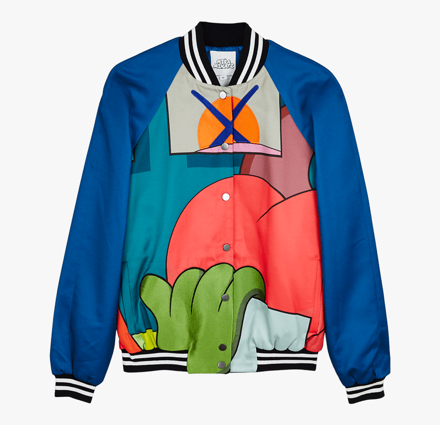 Mira Mikati X Kaws Blue Bomber Jacket - Sweater, HD Png Download